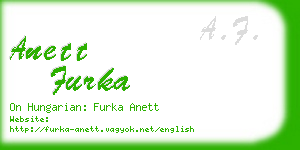 anett furka business card